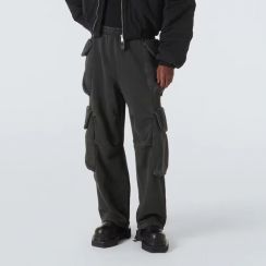 Thickening Waist Wide Leg Drawstring Fleece Sweatpants for Men